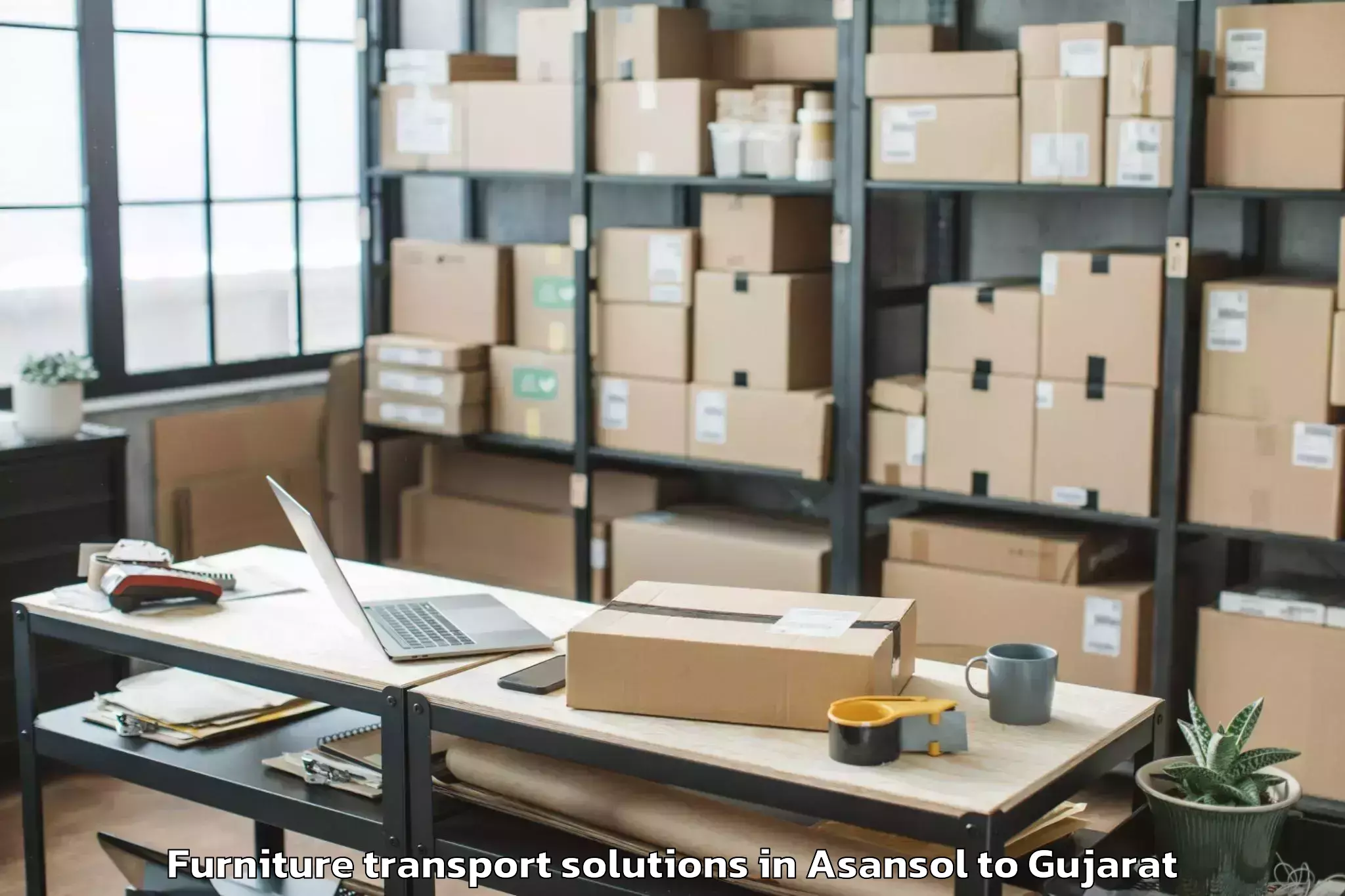 Book Asansol to Bhanvad Furniture Transport Solutions Online